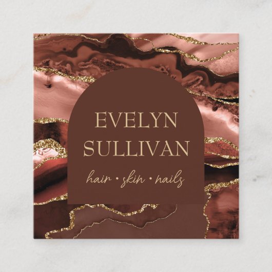 Carte de visite brun brun de sienne brûlé et arche (Devant)