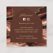 Carte de visite brun brun de sienne brûlé et arche (Dos)