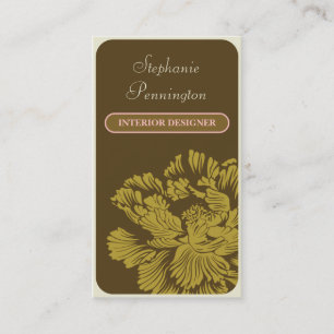 Carte de visite brun chic élégant de dessinateur