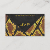 Carte De Visite Brun de serpent de monogramme et copie d'or (Dos)