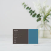 Carte De Visite Brun élégant et bleu (Debout devant)