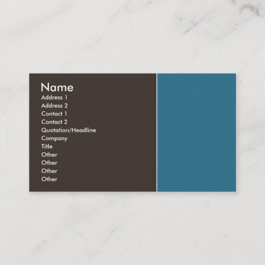 Carte De Visite Brun élégant et bleu (Devant)