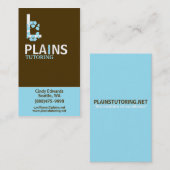 Carte De Visite Brun et Aqua de verticale (Devant / Derrière)