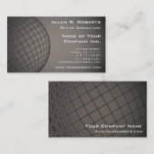 Carte De Visite Brun global d'argent de globe de la terre (Devant / Derrière)