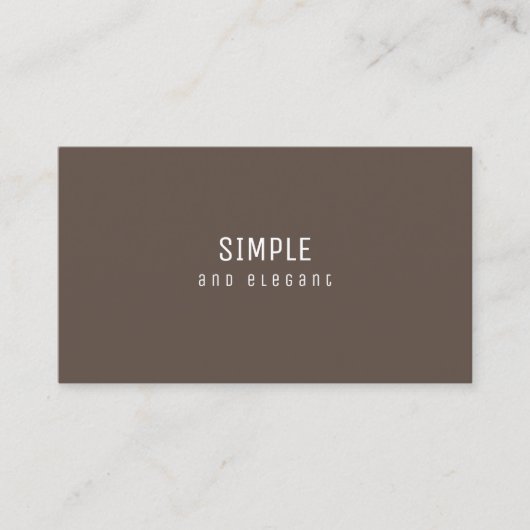 Carte De Visite Brun minimaliste simple et élégant (Devant)