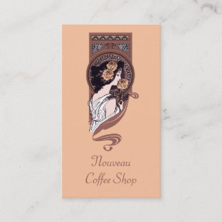 Carte de visite brun orange de café de nouveau