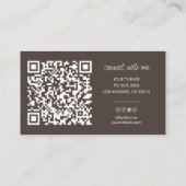 Carte De Visite Brun | Parties scintillant or | Photo | Code QR |  (Dos)