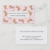 Carte De Visite Brun rose peint par aquarelle mignonne de chiwawa (Devant / Derrière)