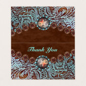 Carte De Visite brun turquoise western pays à outils cuir (Extérieur déplié)