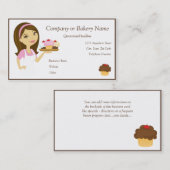 Carte De Visite Brune/Baker de petit gâteau/carte de visite roses (Devant / Derrière)