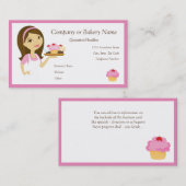 Carte De Visite Brune/Baker de petit gâteau/carte de visite roses (Devant / Derrière)