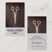 Carte De Visite Brunette Hair | Ciseaux de salon de cheveux (Devant / Derrière)