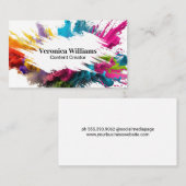 Carte De Visite Brush blanc | Poudre colorée (Devant / Derrière)