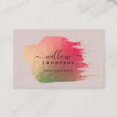 Carte De Visite Brush Chic Stroke Pink Gold sur Rose Rose (Devant)