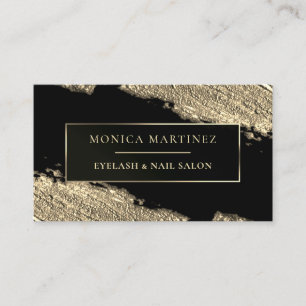 Carte De Visite Brush doré élégant noir