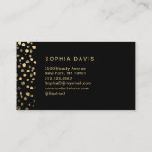 Carte De Visite Brush noir avec points d'or Faux (Dos)