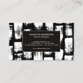 Carte De Visite Brush noir et blanc Abstrait (Dos)