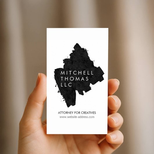 Carte De Visite Brush noir Strokes Creative Professional