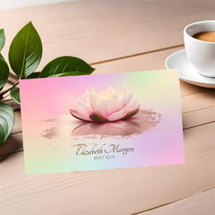 Carte De Visite Brush or Lotus Rose moderne Stroke Hologrphic