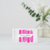 Carte De Visite Brush rose chaud coups de peinture fuchsia (Debout devant)