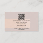 Carte De Visite Brush Stroke Blush Rose QR Code (Dos)