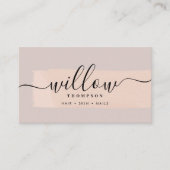 Carte De Visite Brush Stroke Blush Rose QR Code (Devant)