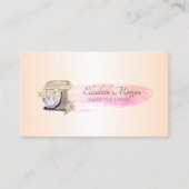 Carte De Visite Brush Stroke Boulangerie Retro Mixer Fleurs (Devant)