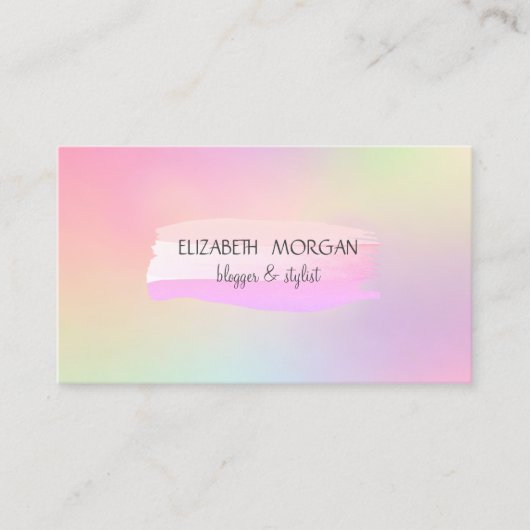 Carte De Visite Brush Stroke Cool moderne, Holographique (Devant)