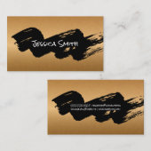 Carte De Visite Brush Stroke de calligraphie artistique (Devant / Derrière)