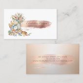 Carte De Visite Brush Stroke Floral Rustic Preads (Devant / Derrière)