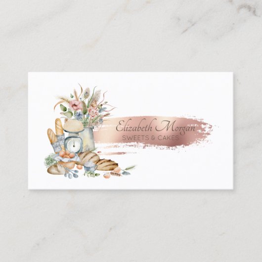Carte De Visite Brush Stroke Floral Rustic Preads (Devant)