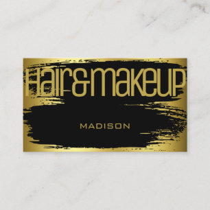 Carte De Visite Brush Stroke Gold Black Glamour Beauté de luxe