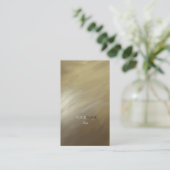 Carte De Visite Brush Stroke Gold et Monogram (Debout devant)