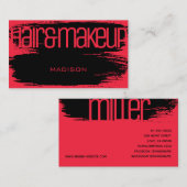 Carte De Visite Brush Stroke rose vif Glamour Luxe Beauté (Devant / Derrière)