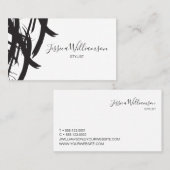Carte De Visite Brush Strokes, moderne, chic, STYLIST (Devant / Derrière)
