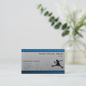 Carte De Visite Brushed aluminum look tennis (Debout devant)