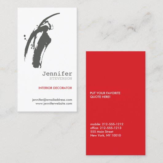 CARTE DE VISITE BRUSHSTROKE (Devant / Derrière)