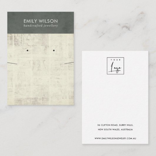 CARTE DE VISITE BU D'AFFICHAGE D'AFFICHAGE D'ÉCRAN DE JOURNAL GRAY (Devant / Derrière)