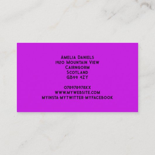 Carte de visite Bubble violet (Dos)