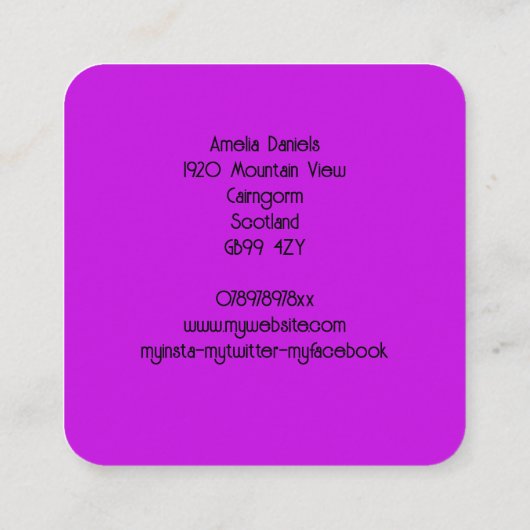 Carte de visite Bubble violet (Dos)