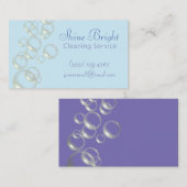 Carte De Visite Bubbles Blue Professional Design Cleaning Service (Devant / Derrière)