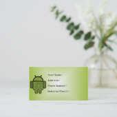 Carte De Visite Bubbles Doodle Character pour le robot Android™ (Debout devant)