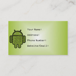 Carte De Visite Bubbles Doodle Character pour le robot Android™