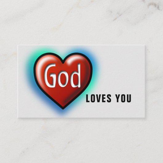 Carte De Visite BUDGET Dieu t'aime chrétien (Devant)