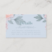 Carte De Visite Budget Pêcher Floral Dusty Blue Sage Mariage feuil (Devant)