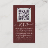 Carte De Visite Budget QR Code Website RSVP Mariage de l'hôtel Dét (Devant)