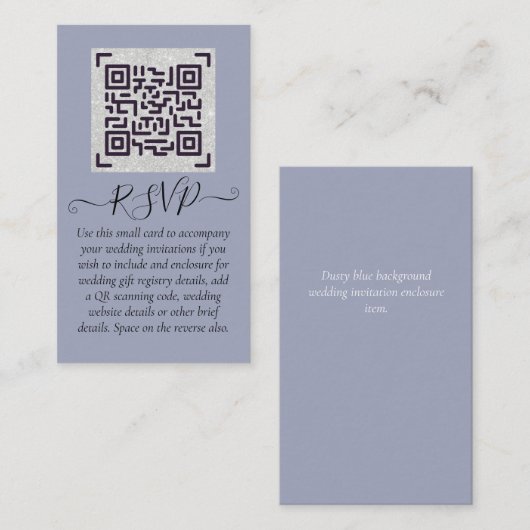 Carte De Visite Budget QR Code Website RSVP Mariage de l'hôtel Dét (Devant / Derrière)