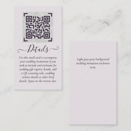 Carte De Visite Budget QR Code Website RSVP Mariage de l'hôtel Dét (Devant / Derrière)