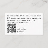 Carte De Visite Budget RSVP Mariage Site Web QR Code (Devant)