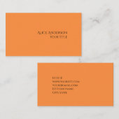 Carte De Visite Budget Simple Une Seule Couleur Moderne Orange (Devant / Derrière)